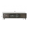 SZAFKA RTV YARA 180X40 CM METALOWA SZARA-128698