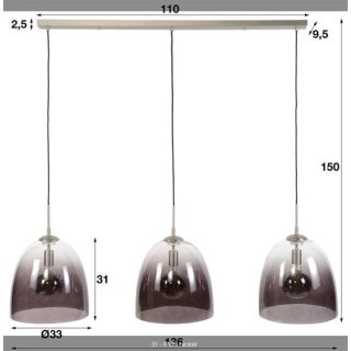 LAMPA WISZĄCA CLAUS 110 CM SZKŁO DYMIONE-134637