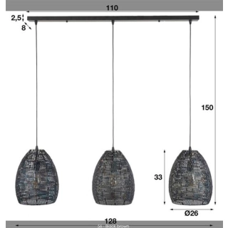 LAMPA WISZĄCA ASTER METALOWA BRĄZOWO-CZARNA II-134807