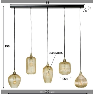 LAMPA WISZĄCA HALDEN SZKLANA ZŁOTA-134982