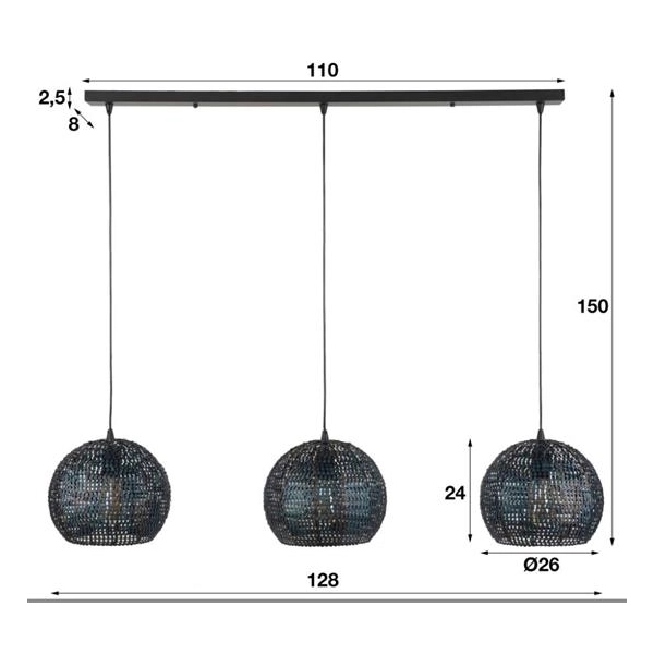 LAMPA WISZĄCA ASTER METALOWA BRĄZOWA-CZARNA I-134811