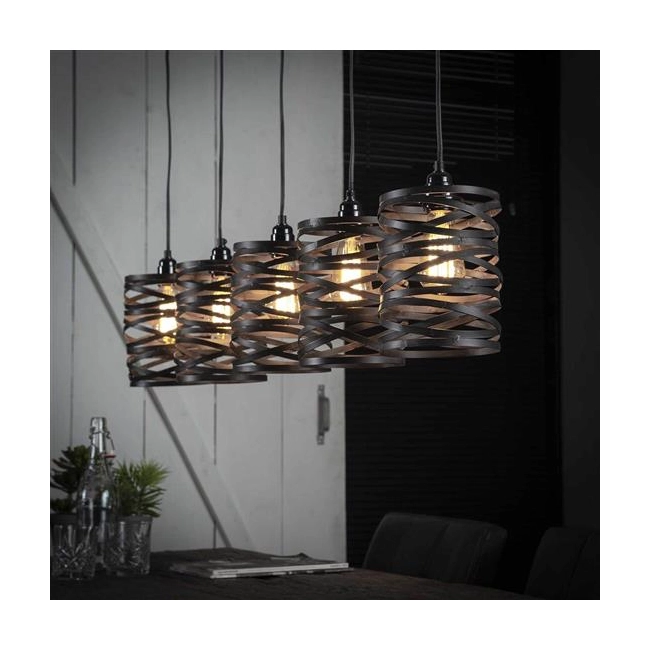 LAMPA WISZĄCA TWISTY 117 CM METALOWA SZARA-134506