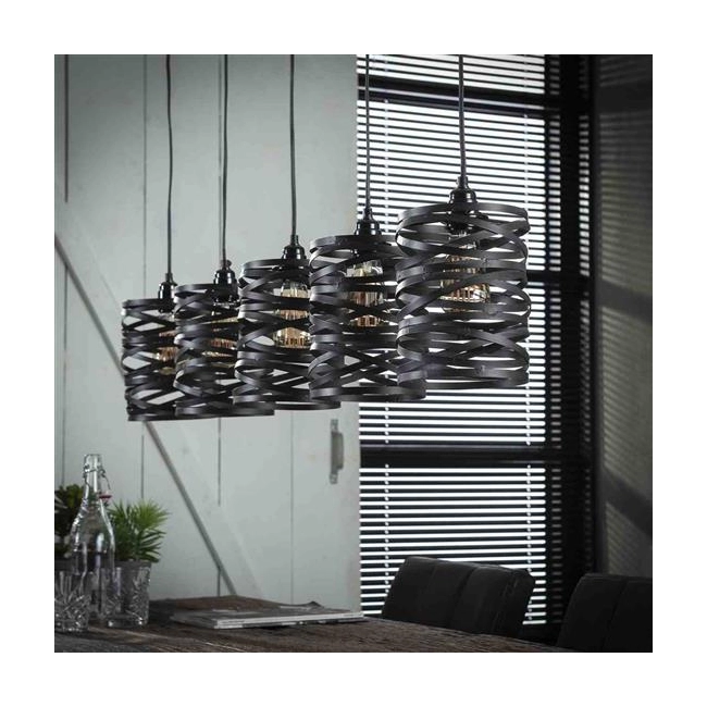 LAMPA WISZĄCA TWISTY 117 CM METALOWA SZARA-134507