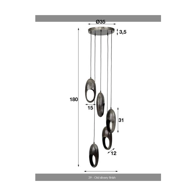 LAMPA WISZĄCA OKO METALOWA I-134679