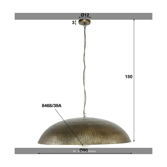 LAMPA WISZĄCA GER ANTYCZNY BRĄZ-134960