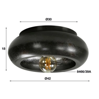 LAMPA SUFITOWA KSIĘŻYC CZARNA-135007