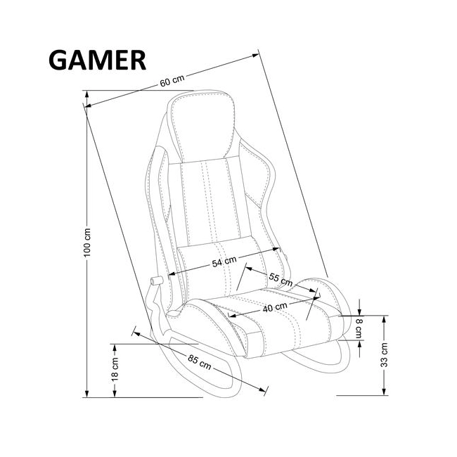 GAMER fotel czarny/czerwony (1p=1szt)-136520