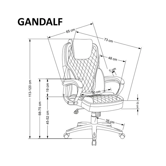 GANDALF fotel gabinetowy czarny / popielaty (1p=1szt)-136526