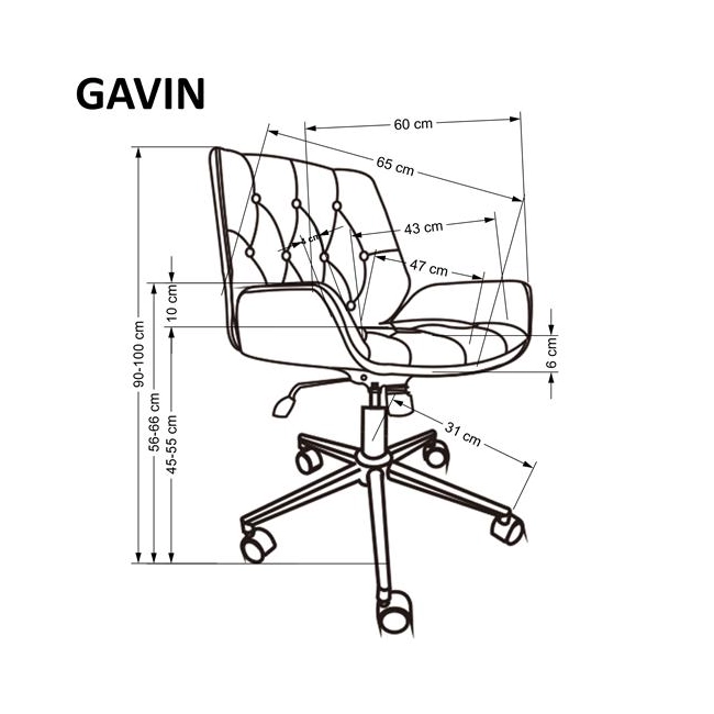 GAVIN fotel gabinetowy orzechowy / czarny (1p=1szt)-136576