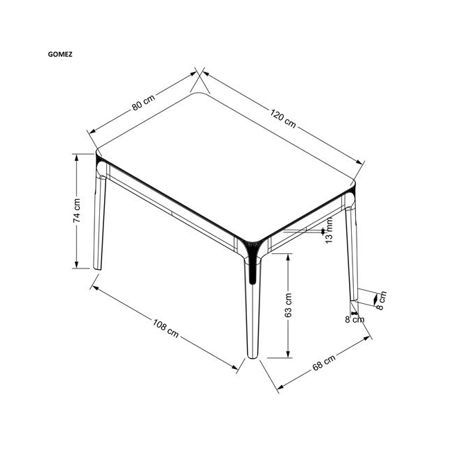 GOMEZ stół, dymiony (2p=1szt)-136647