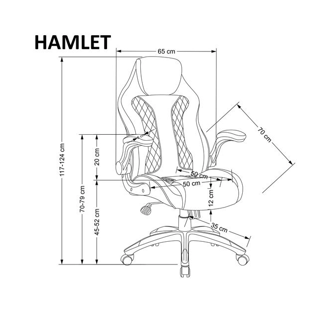 HAMLET fotel gabinetowy czarny / popielaty (1p=1szt)-136917