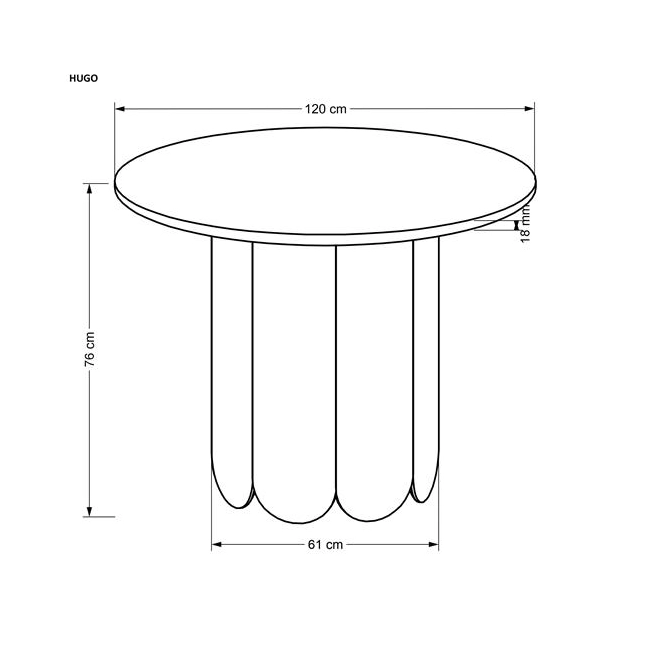 HUGO stół okrągły, dąb naturalny (1p=1szt)-136997