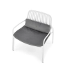 MELBY fotel wypoczynkowy, stelaż - biały, tapicerka - popielaty (2p=6szt)-137894