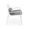 MELBY fotel wypoczynkowy, stelaż - biały, tapicerka - popielaty (2p=6szt)-137896