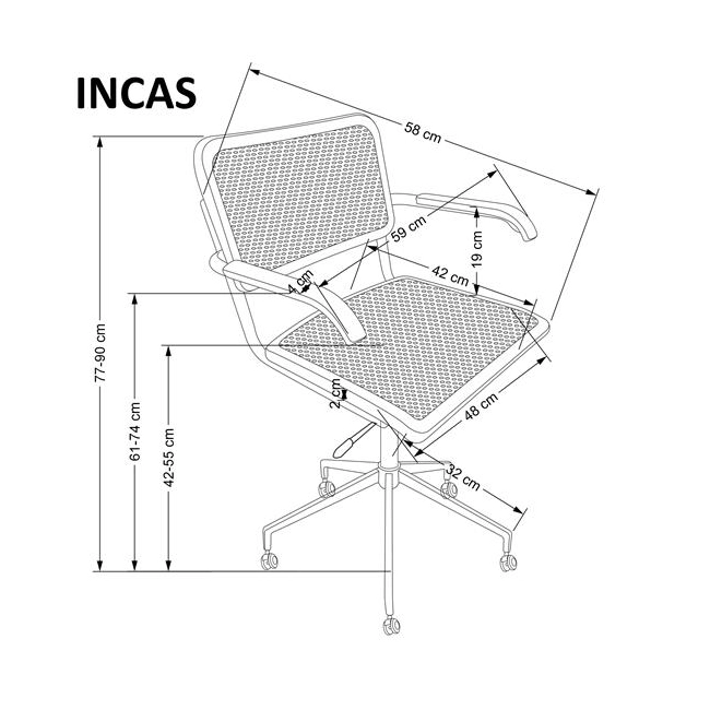 INCAS fotel gabinetowy brązowy / czarny (1p=1szt)-137031