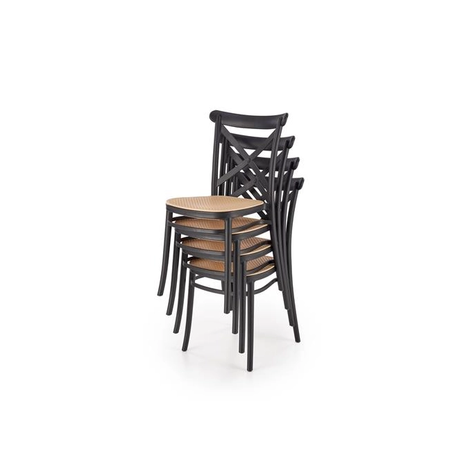 K512 krzesło czarny / brązowy (1p=4szt)-137549