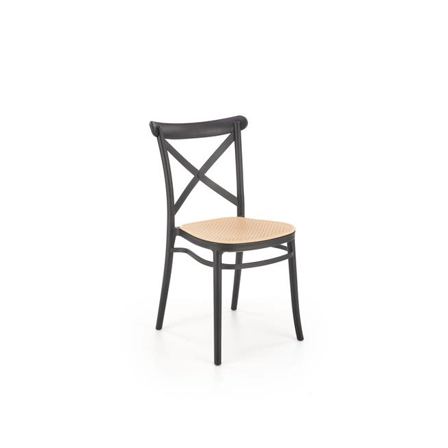 K512 krzesło czarny / brązowy (1p=4szt)-137556