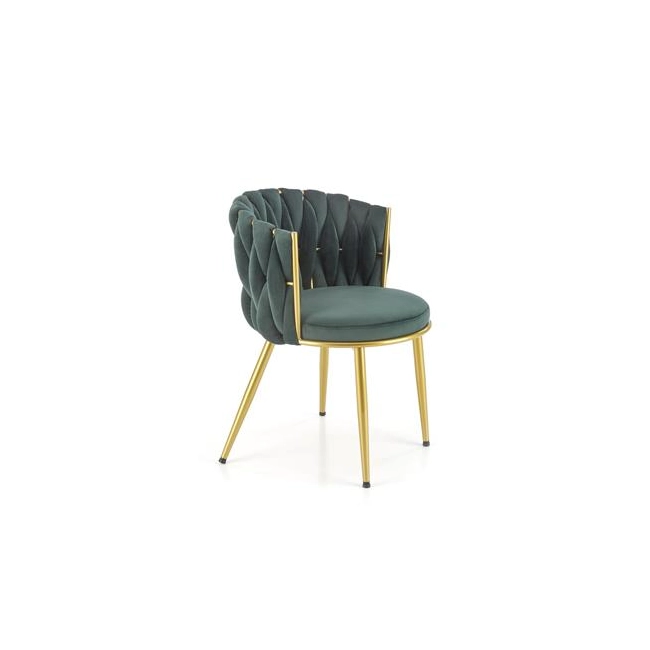 K517 krzesło ciemny zielony / złoty (1p=2szt)-137653