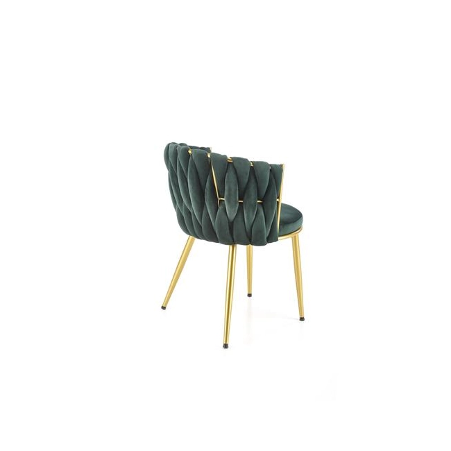 K517 krzesło ciemny zielony / złoty (1p=2szt)-137654