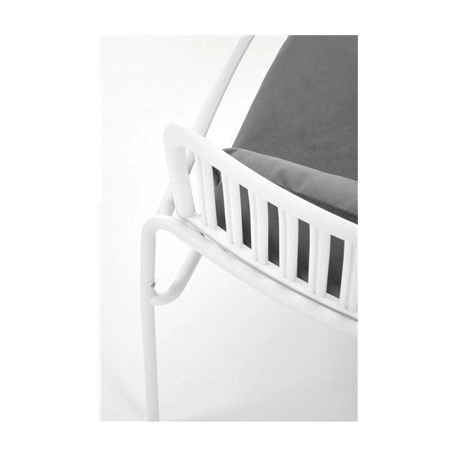 MELBY fotel wypoczynkowy, stelaż - biały, tapicerka - popielaty (2p=6szt)-137900