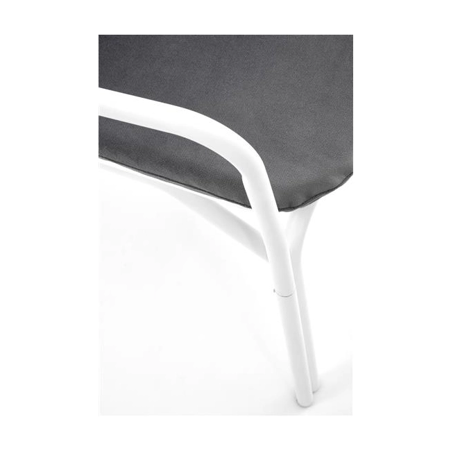 MELBY fotel wypoczynkowy, stelaż - biały, tapicerka - popielaty (2p=6szt)-137901