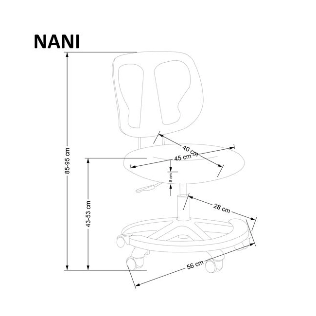 NANI fotel młodzieżowy popielaty (1p=1szt)-137988