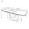 OSMAN stół rozkładany, biały marmur / czarny (2p=1szt)-138029