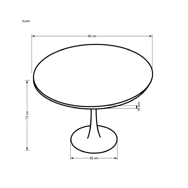 OLMO stół okrągły, orzech / czarny (3p=1szt)-138012