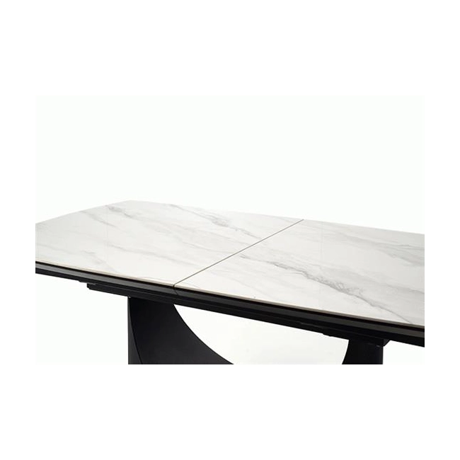 OSMAN stół rozkładany, biały marmur / czarny (2p=1szt)-138025