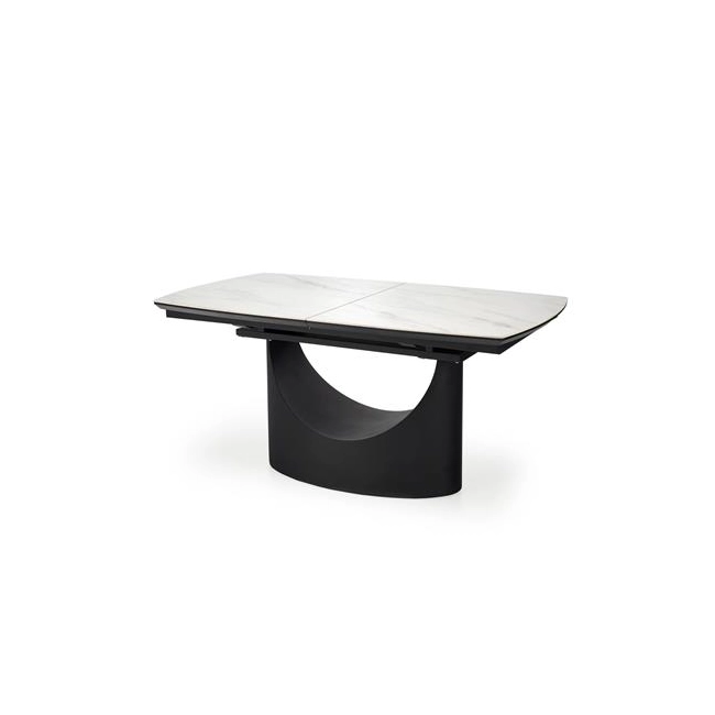 OSMAN stół rozkładany, biały marmur / czarny (2p=1szt)-138026