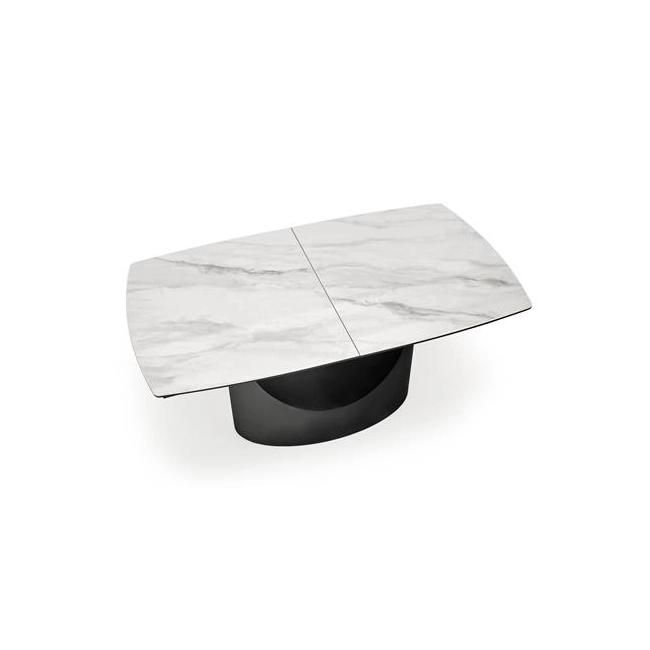 OSMAN stół rozkładany, biały marmur / czarny (2p=1szt)-138027