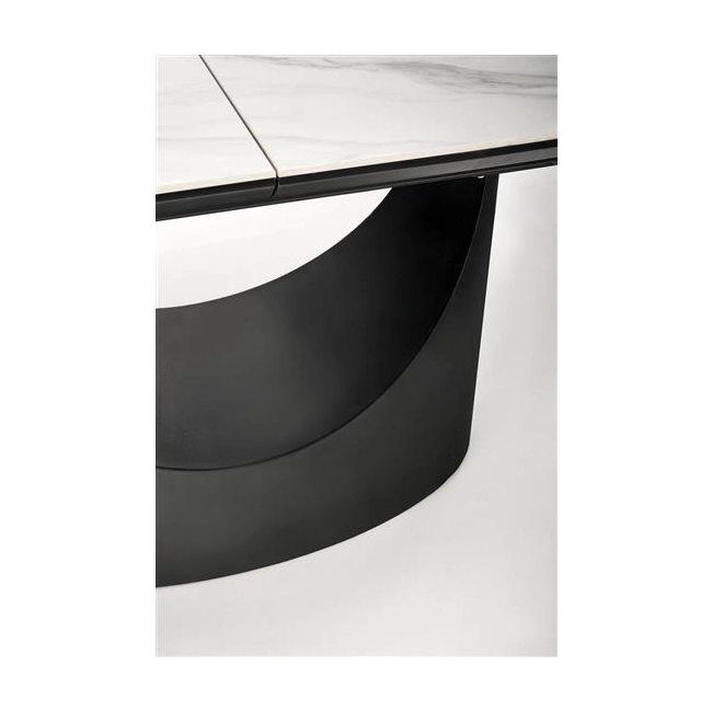 OSMAN stół rozkładany, biały marmur / czarny (2p=1szt)-138036