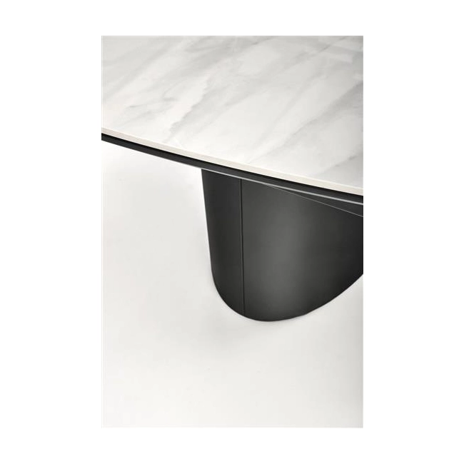 OSMAN stół rozkładany, biały marmur / czarny (2p=1szt)-138037