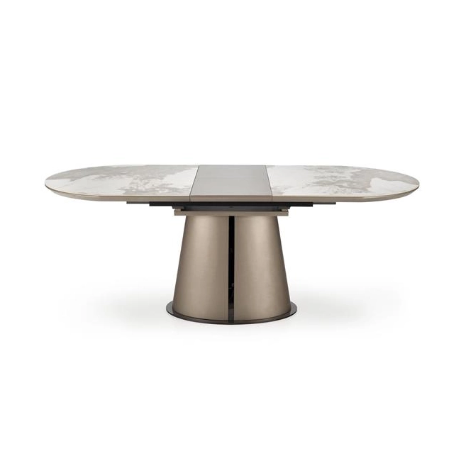 ROBINSON stół rozkładany, beżowy marmur / cappuccino / czarny (3p=1szt)-138153