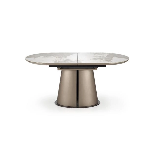 ROBINSON stół rozkładany, beżowy marmur / cappuccino / czarny (3p=1szt)-138157