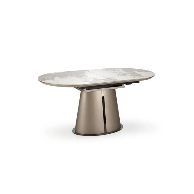 ROBINSON stół rozkładany, beżowy marmur / cappuccino / czarny (3p=1szt)-138158