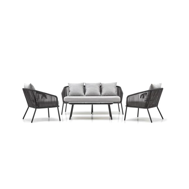 ROCCA zestaw ogrodowy ( sofa + fotel 2x + ława ), ciemny popiel / jasny popiel (1p=1szt)-138180