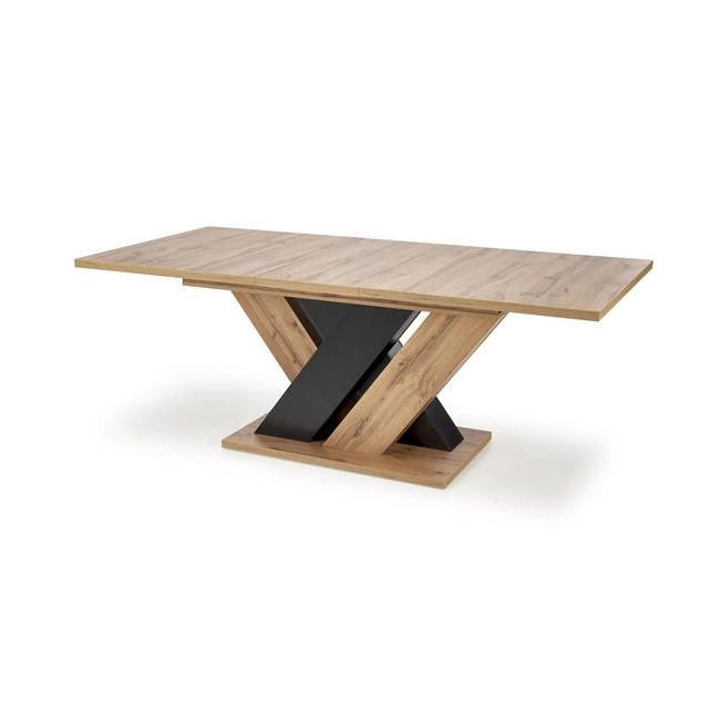 BRANDON stół rozkładany 160-200/90 cm dąb wotan/czarny (2p=1szt)-138459