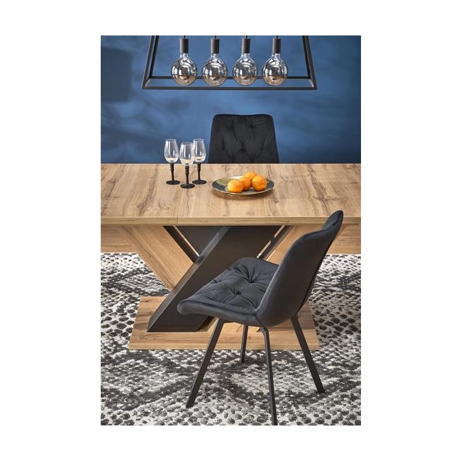BRANDON stół rozkładany 160-200/90 cm dąb wotan/czarny (2p=1szt)-138462