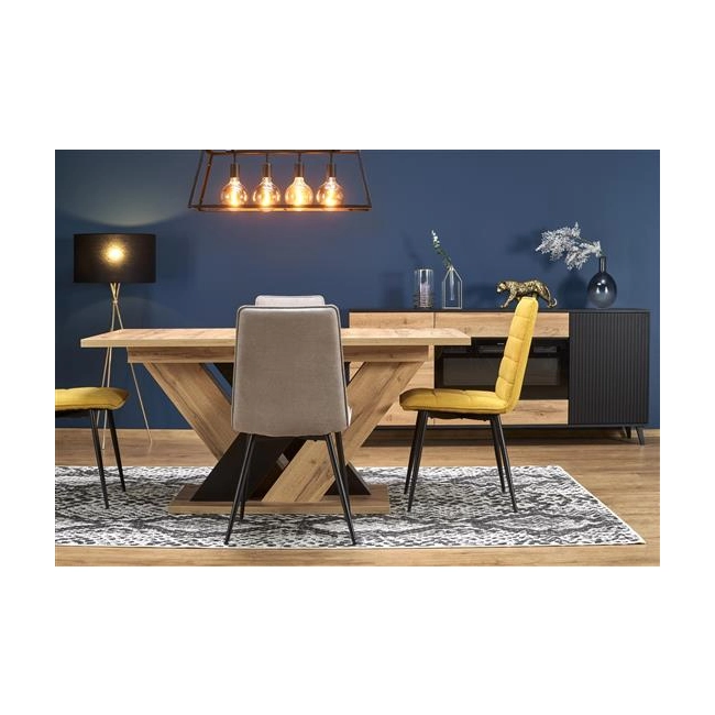 BRANDON stół rozkładany 160-200/90 cm dąb wotan/czarny (2p=1szt)-138464