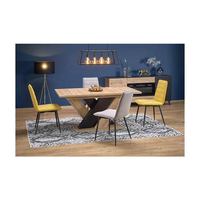 BRANDON stół rozkładany 160-200/90 cm dąb wotan/czarny (2p=1szt)-138466