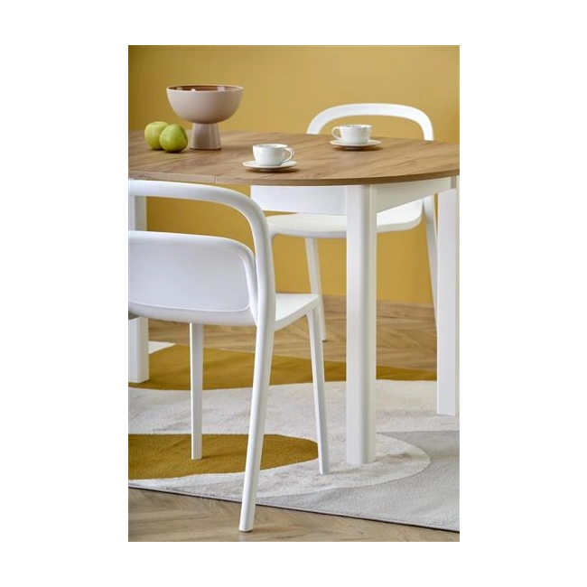 RINGO stół kolor blat dąb craft, nogi - biały (102-142x102x76 cm) (2p=1szt)-139147