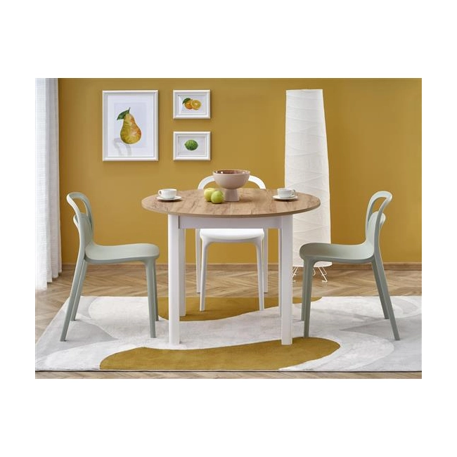 RINGO stół kolor blat dąb craft, nogi - biały (102-142x102x76 cm) (2p=1szt)-139148