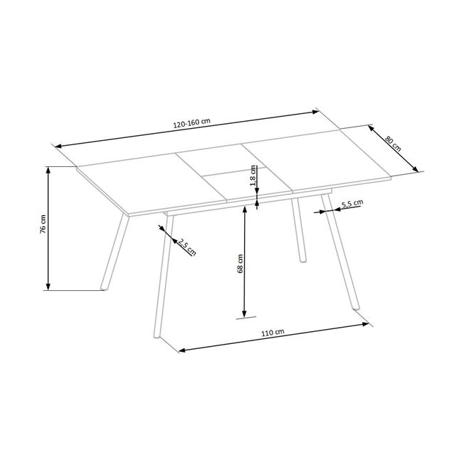 ALBON stół rozkładany dąb sonoma / popielaty (1p=1szt)-140483
