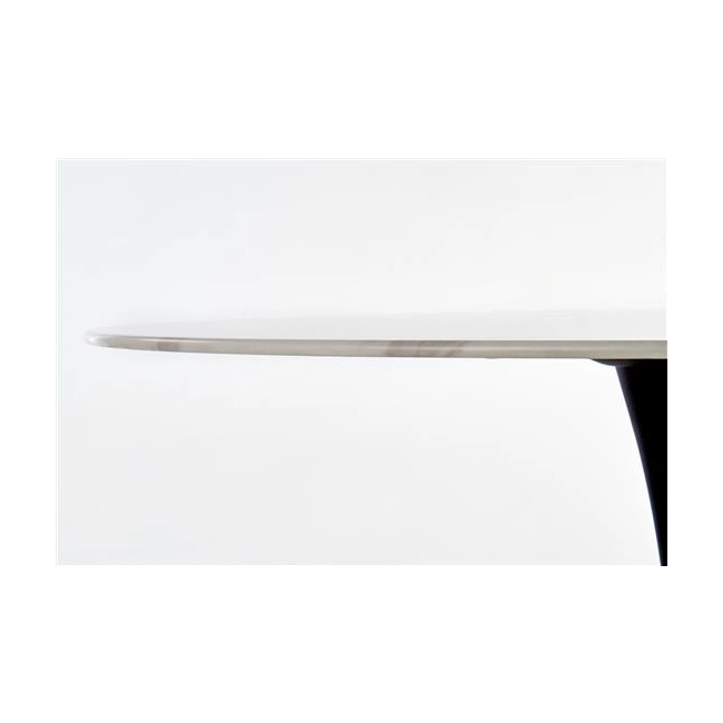 AMBROSIO stół okrągły, blat - marmur, noga - czarny (2p=1szt)-140596