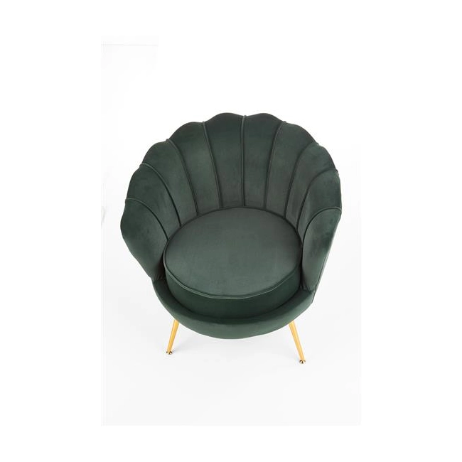 AMORINITO fotel wypoczynkowy ciemny zielony / złoty-140644