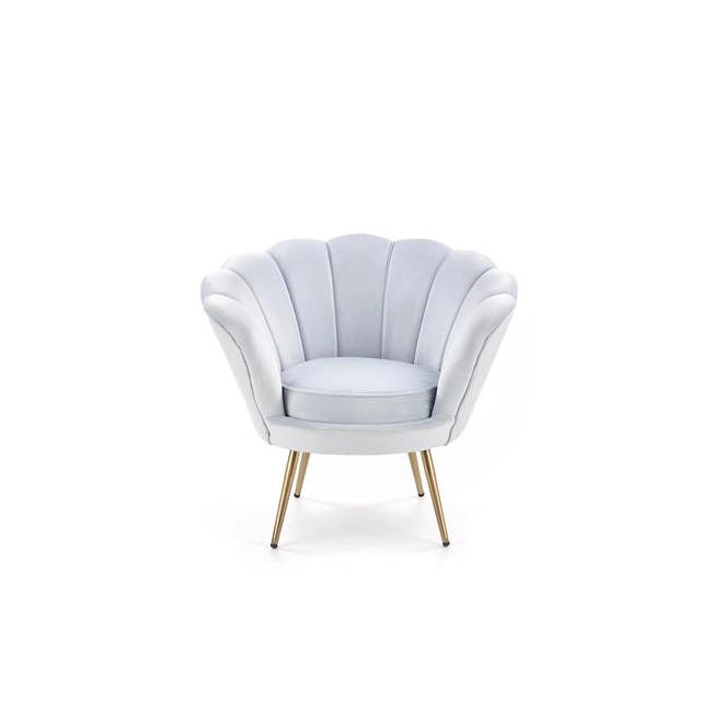 AMORINO fotel wypoczynkowy jasny niebieski, nogi - złote-140692