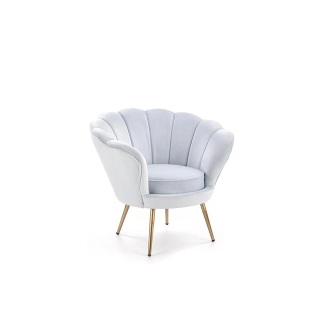 AMORINO fotel wypoczynkowy jasny niebieski, nogi - złote-140693