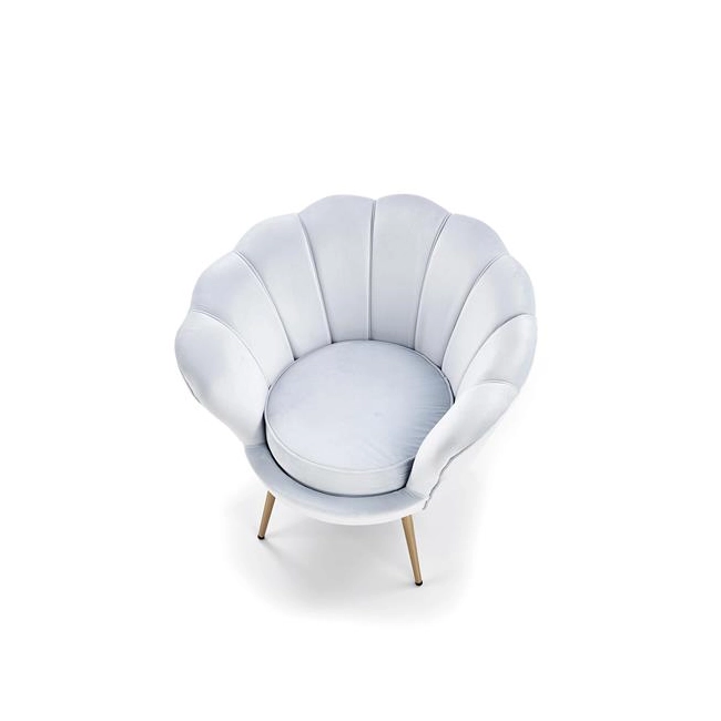 AMORINO fotel wypoczynkowy jasny niebieski, nogi - złote-140694