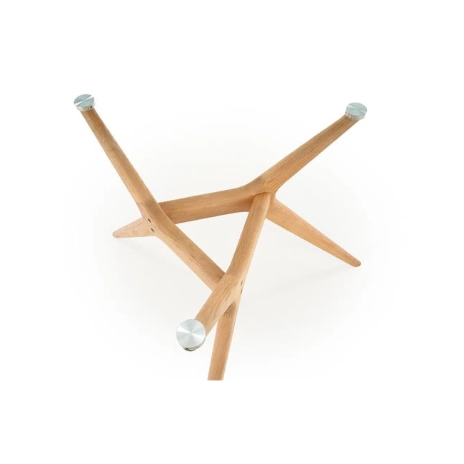 ASHMORE stół blat - transparentny, noga - naturalny (2p=1szt)-140914